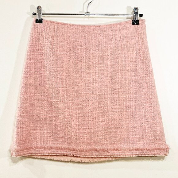 New Tory Burch Wool Blend Boucle Tweed Mini Skirt Pink 4, Small - Picture 3 of 7